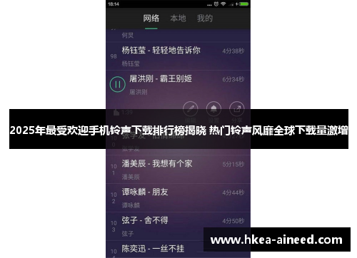 2025年最受欢迎手机铃声下载排行榜揭晓 热门铃声风靡全球下载量激增