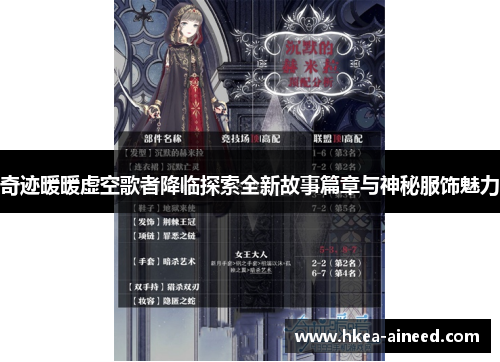 奇迹暖暖虚空歌者降临探索全新故事篇章与神秘服饰魅力